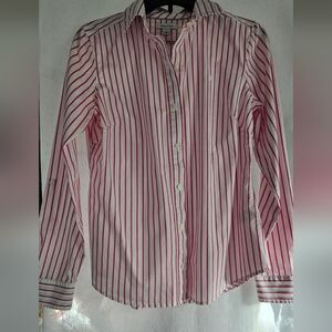 Nautica Pink and White Striped Shirt